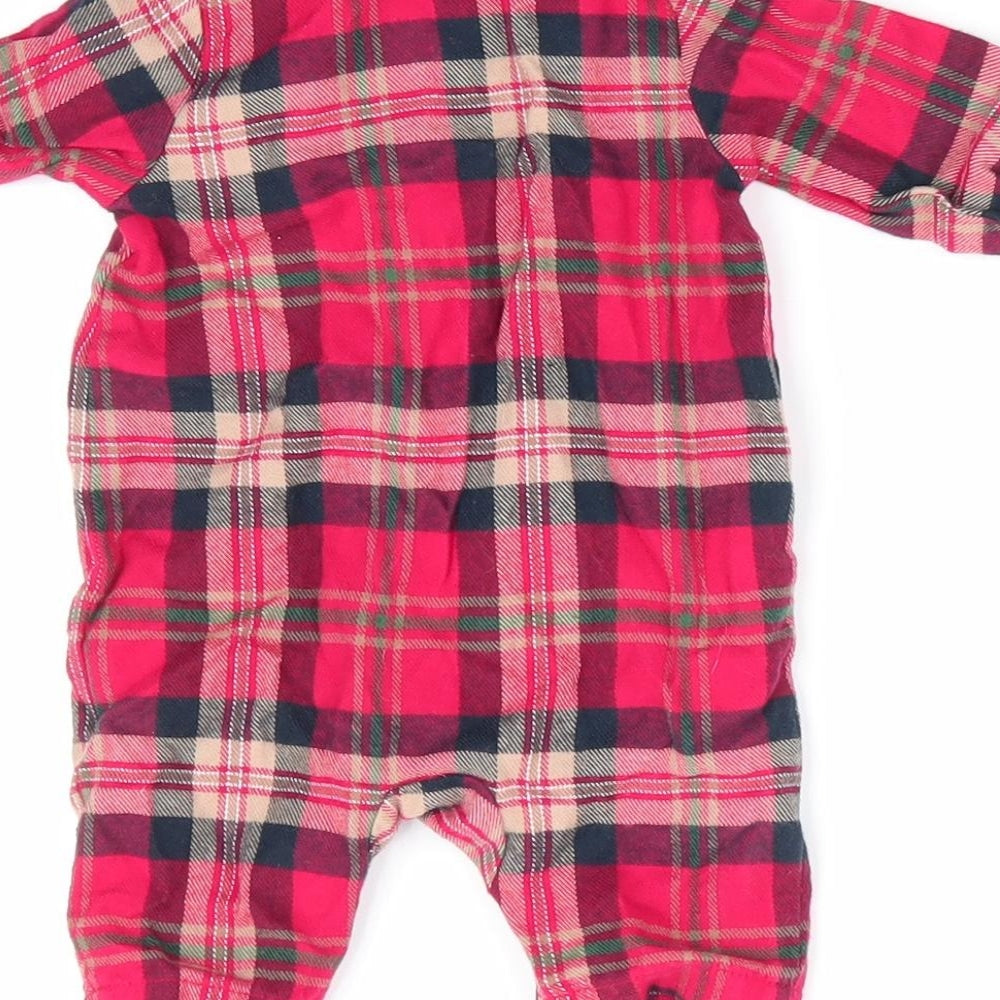 NEXT Boys Red Check   One Piece Size Newborn  - Red Beige Green Blue checks