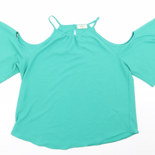 Papaya Womens Green   Basic Blouse Size 12  - Cut out shoulders
