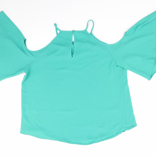 Papaya Womens Green   Basic Blouse Size 12  - Cut out shoulders