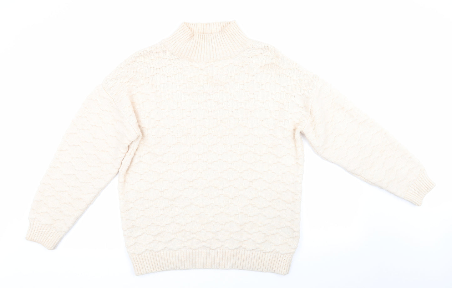 NEXT Womens Ivory   Pullover Jumper Size M  - Honeycombe knit