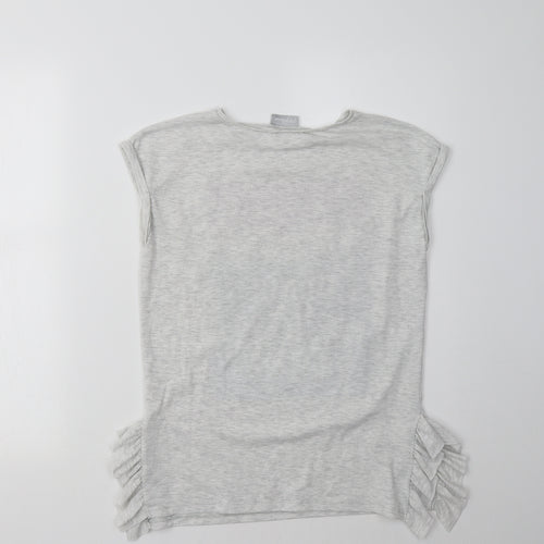 Matalan Girls Grey   Basic Polo Size 12 Years  - Unicorns Dance