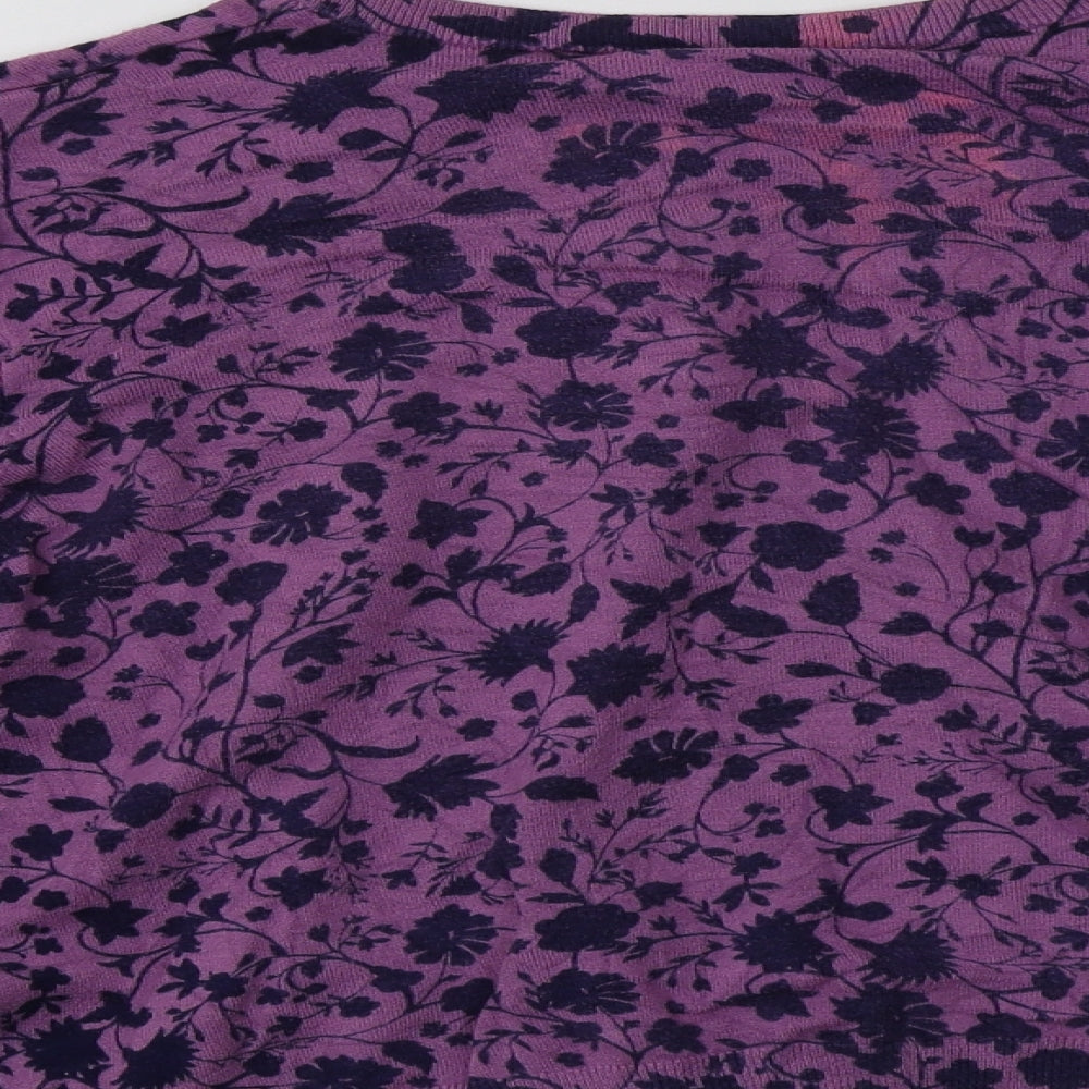 M&S Womens Purple Floral  Pullover Jumper Size 20