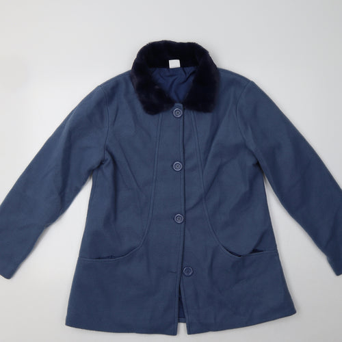 Gabriella Vicenza Womens Blue   Overcoat Coat Size 12