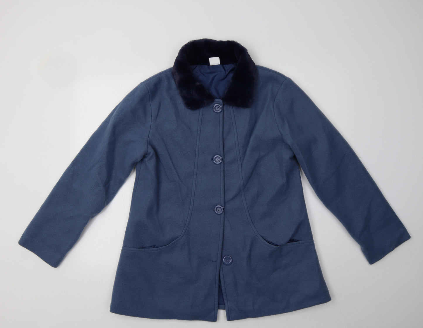 Gabriella Vicenza Womens Blue   Overcoat Coat Size 12