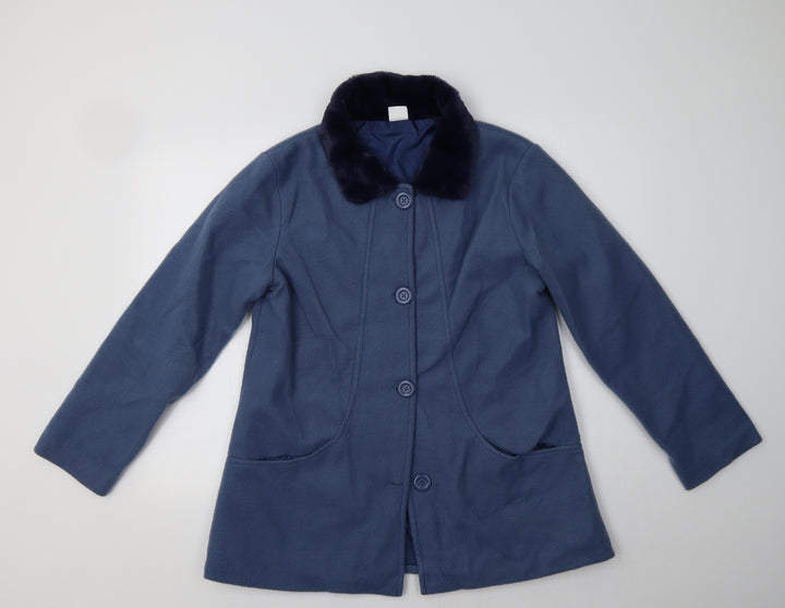 Gabriella Vicenza Womens Blue Overcoat Coat Size 12