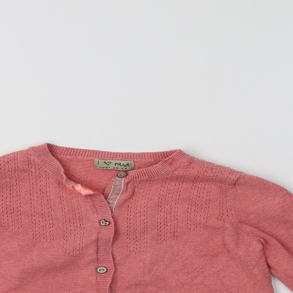 NEXT Girls Pink   Cardigan Jumper Size 4-5 Years