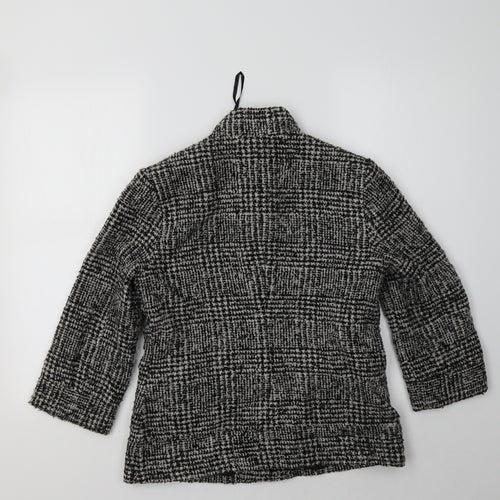 Ronit Zilkha Womens Grey Check  Jacket Blazer Size S
