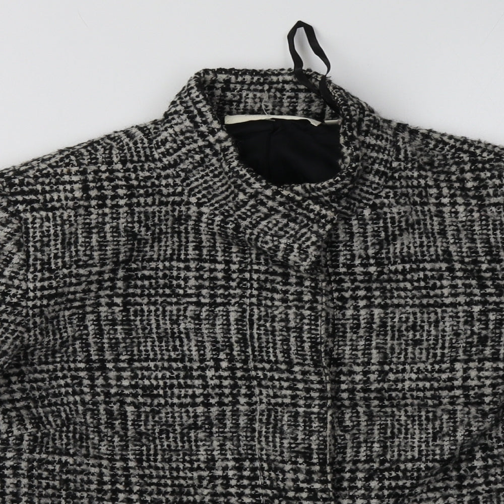 Ronit Zilkha Womens Grey Check  Jacket Blazer Size S