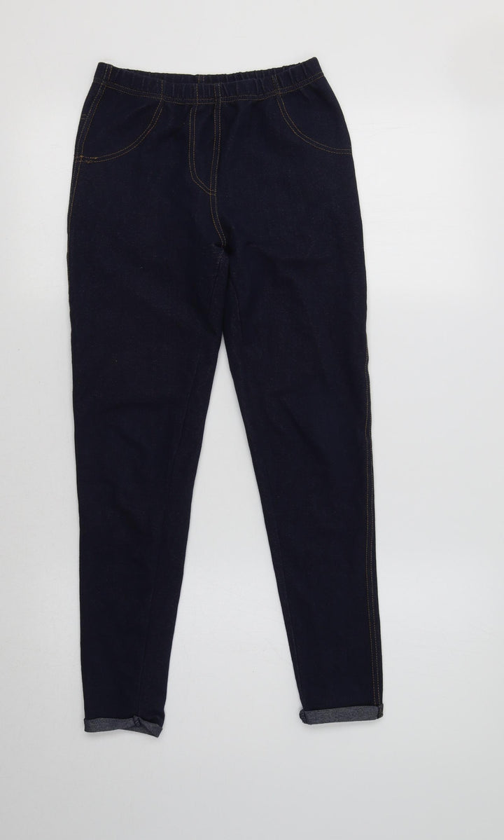 Boohoo Womens Blue Jegging Leggings Size 6 L25 in