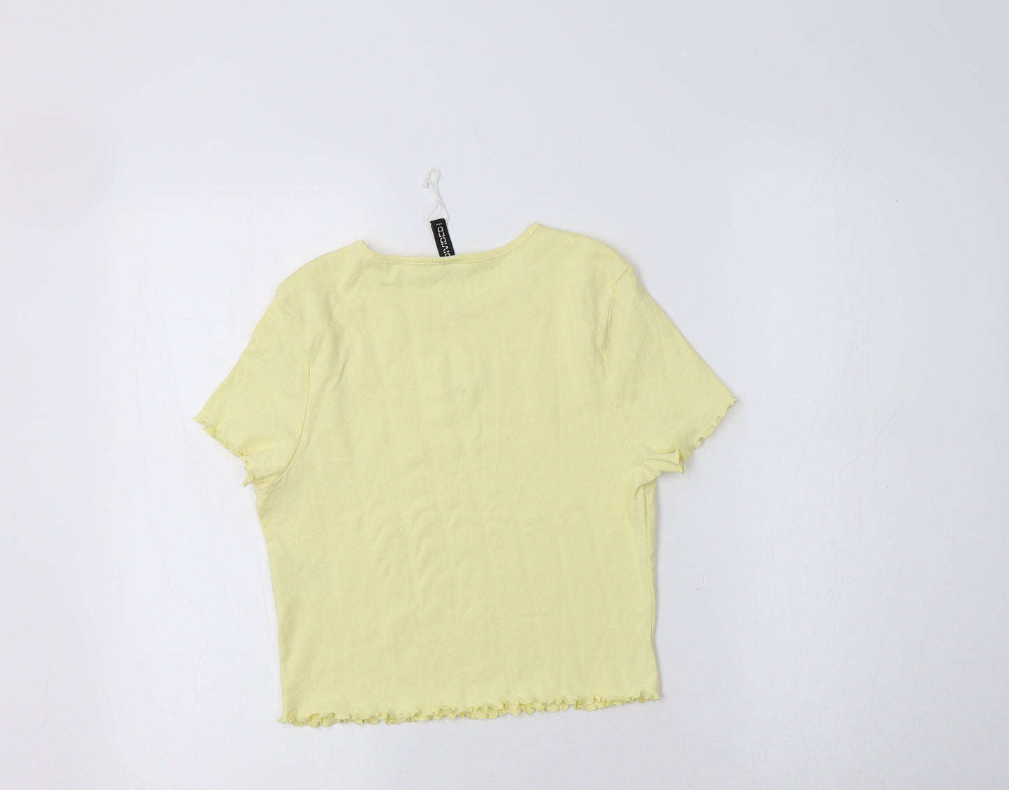 H&M Womens Yellow   Cropped Polo Size M