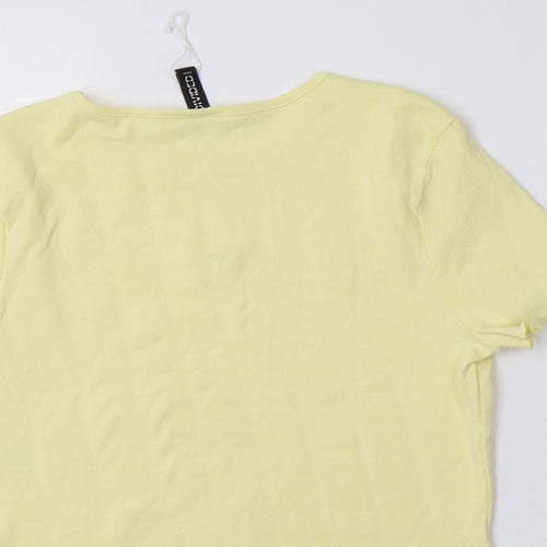 H&M Womens Yellow   Cropped Polo Size M