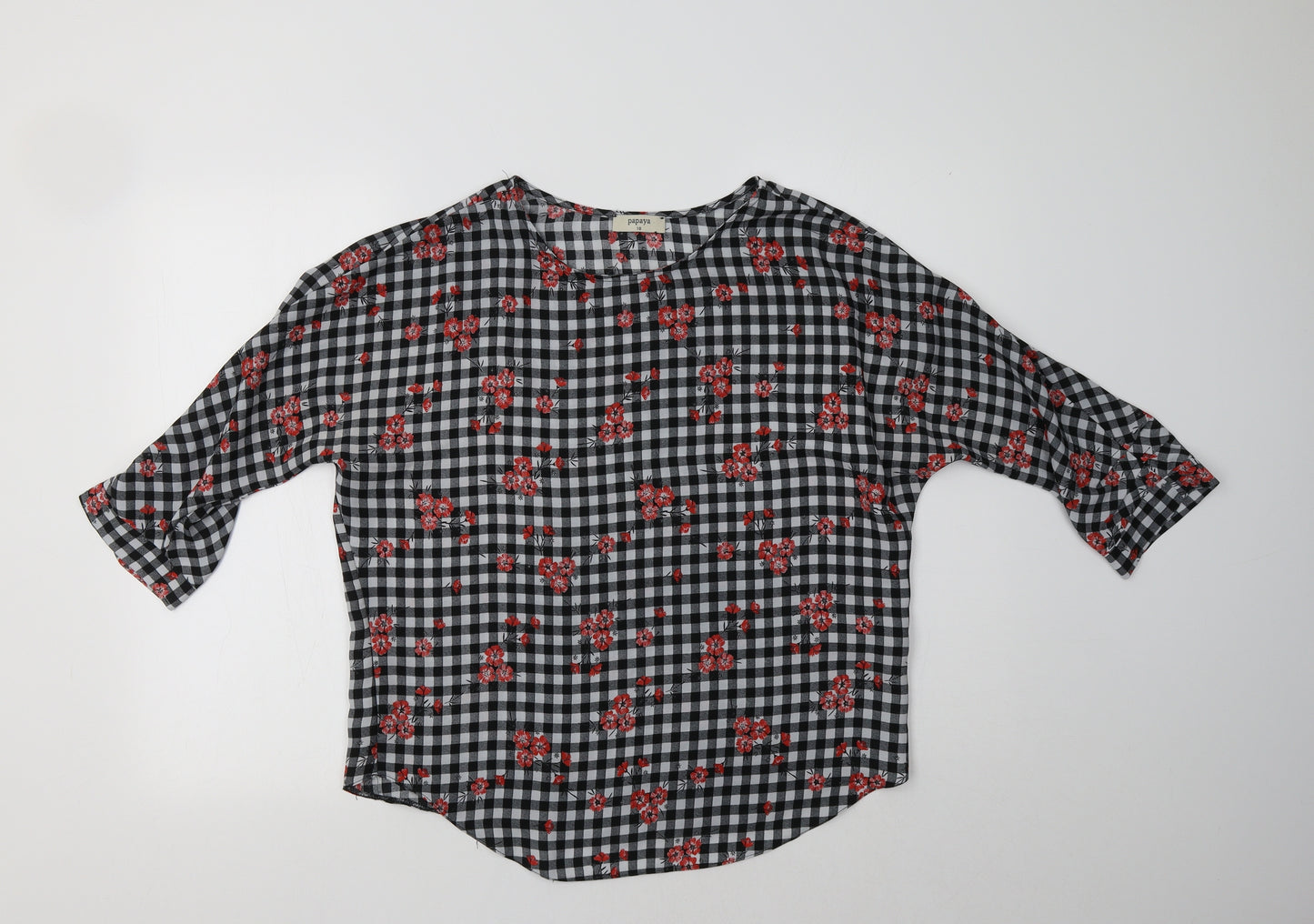 Papaya Womens Grey Check  Basic Blouse Size 10