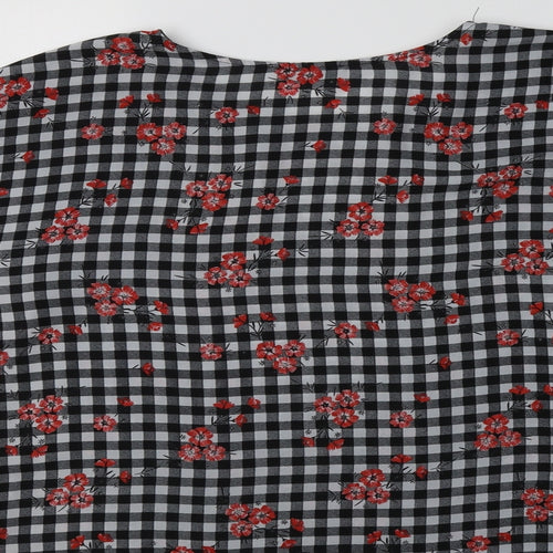 Papaya Womens Grey Check  Basic Blouse Size 10