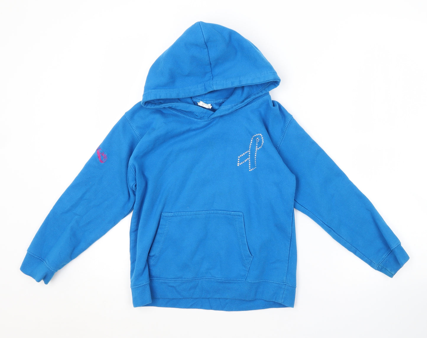 Preworn Girls Blue   Pullover Hoodie Size 7-8 Years