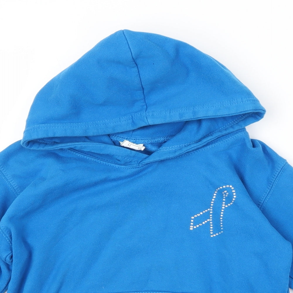 Preworn Girls Blue   Pullover Hoodie Size 7-8 Years