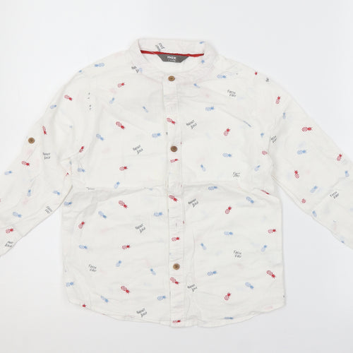 MAX Boys White Spotted  Basic Button-Up Size 7-8 Years