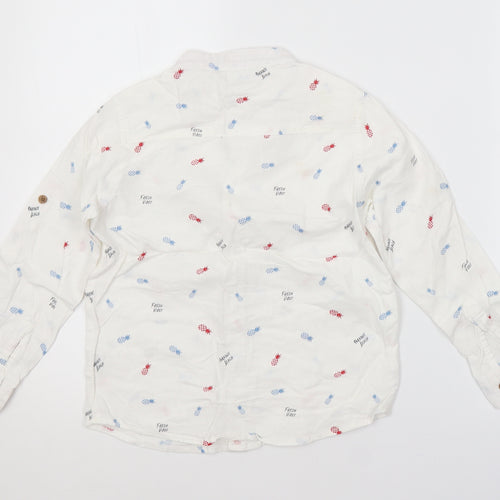 MAX Boys White Spotted  Basic Button-Up Size 7-8 Years