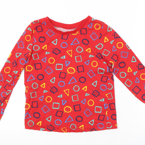 George Boys Red Geometric   Pyjama Top Size 5 Years