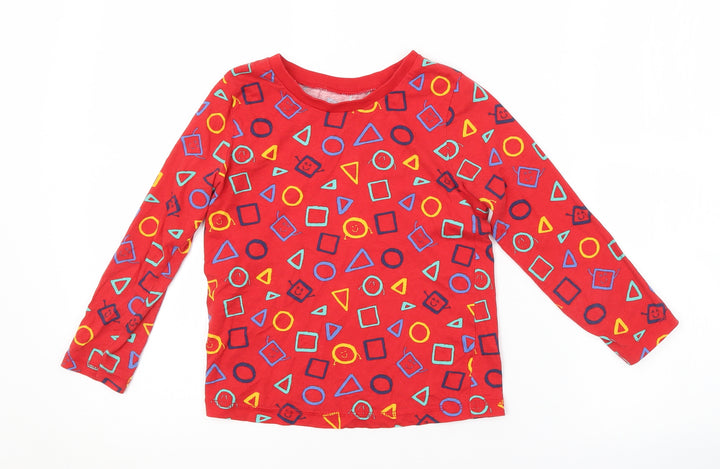 George Boys Red Geometric Pyjama Top Size 5 Years