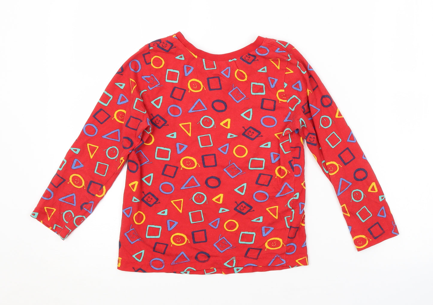 George Boys Red Geometric   Pyjama Top Size 5 Years