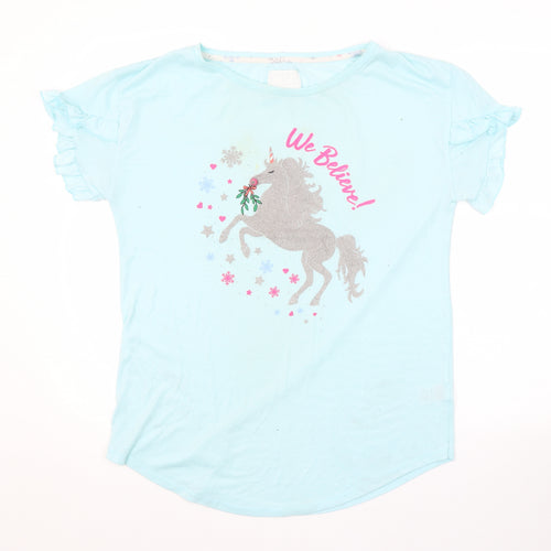 Preworn Womens Blue   Top Pyjama Top Size 12  - UNICORN