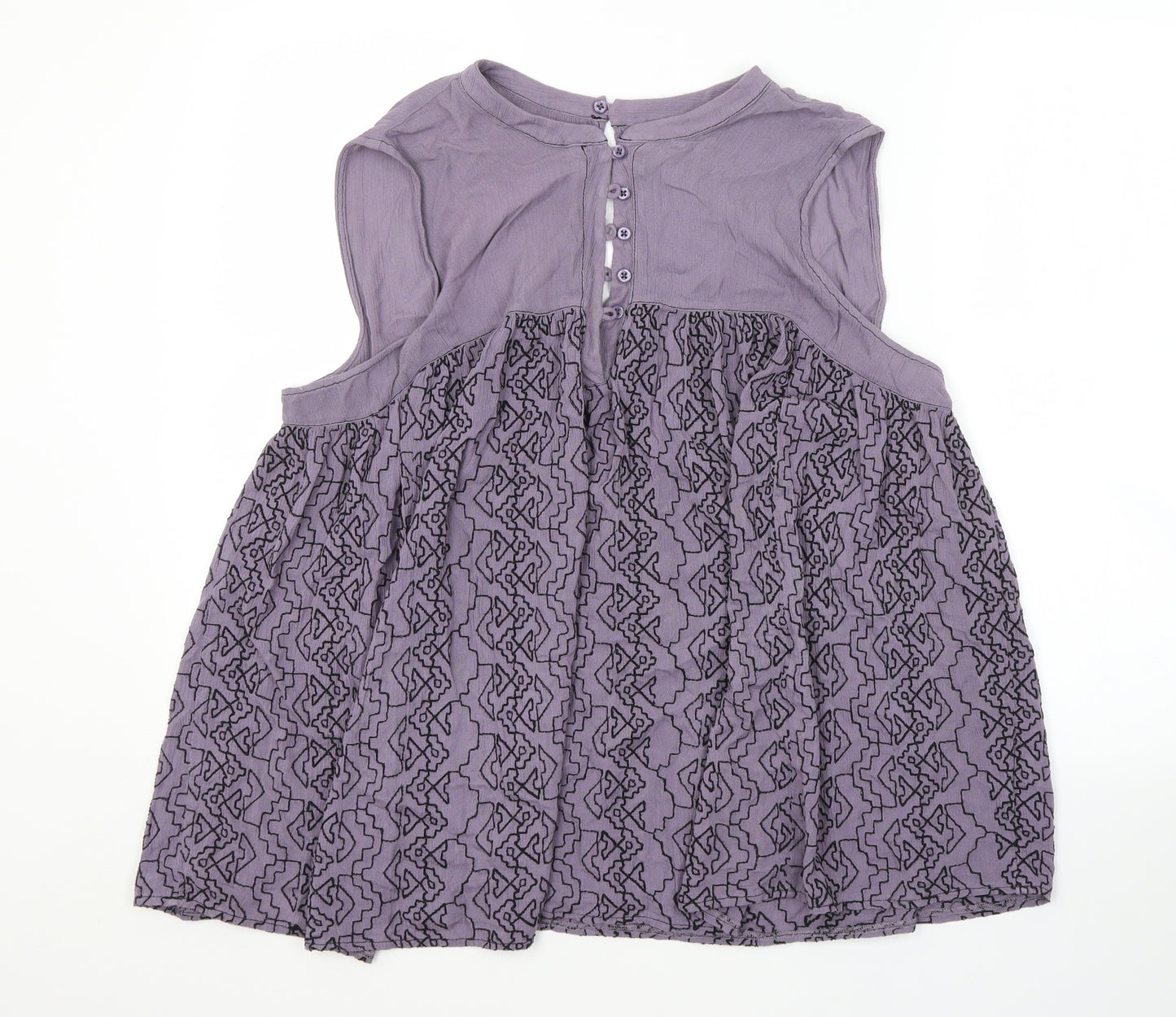 NEXT Womens Purple Argyle/Diamond  Basic Blouse Size 14