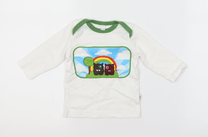 Preworn Baby White Basic T-Shirt Size 3-6 Months