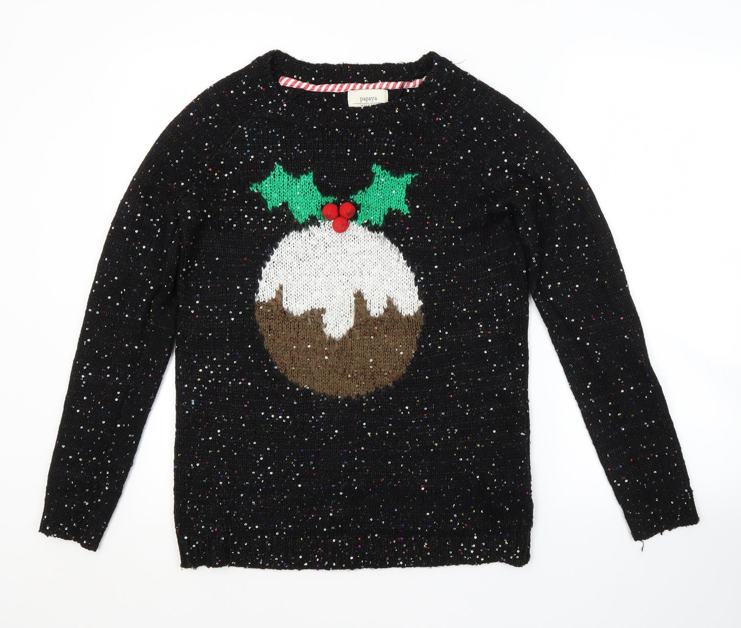 Papaya Womens Black   Pullover Jumper Size M