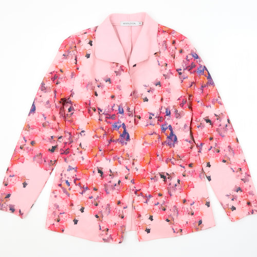 MissLook Womens Pink Floral  Jacket  Size M