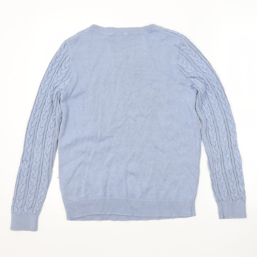 H&M Womens Blue Striped  Pullover Jumper Size M