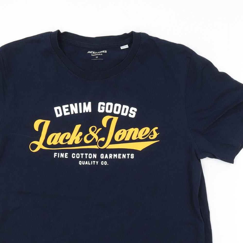 JACK & JONES Mens Blue    T-Shirt Size M