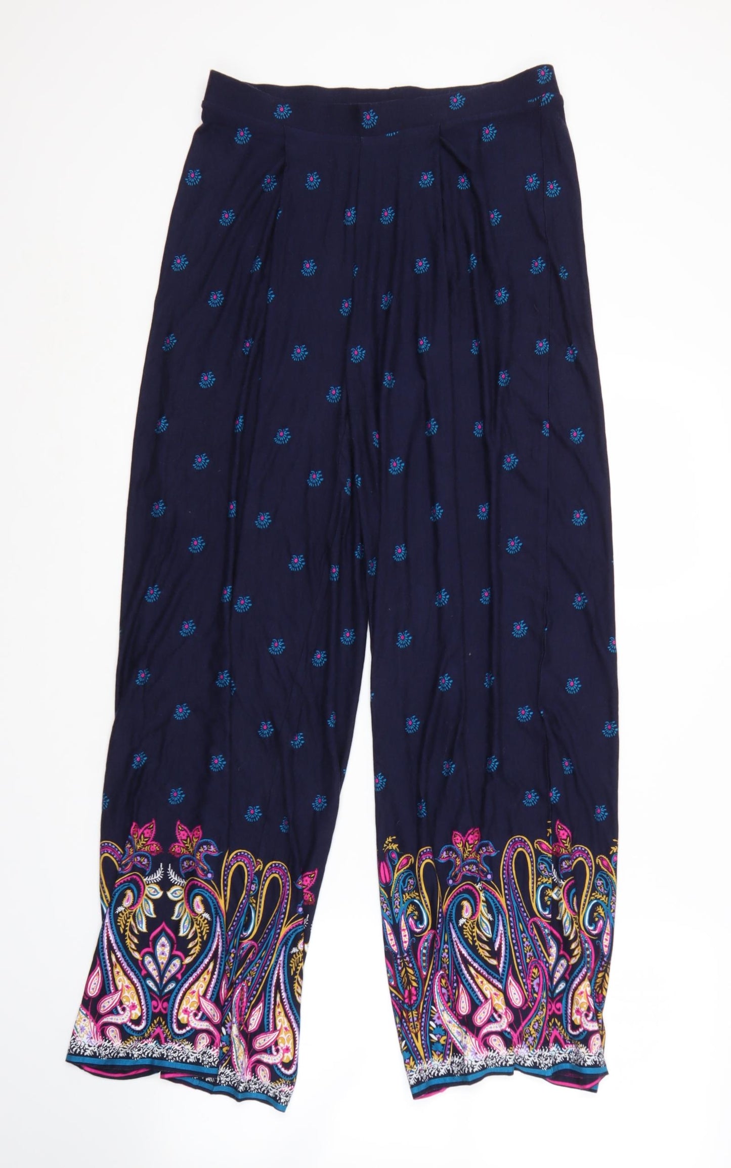 George Womens Blue Paisley  Bloomer Trousers Size 12 L28 in