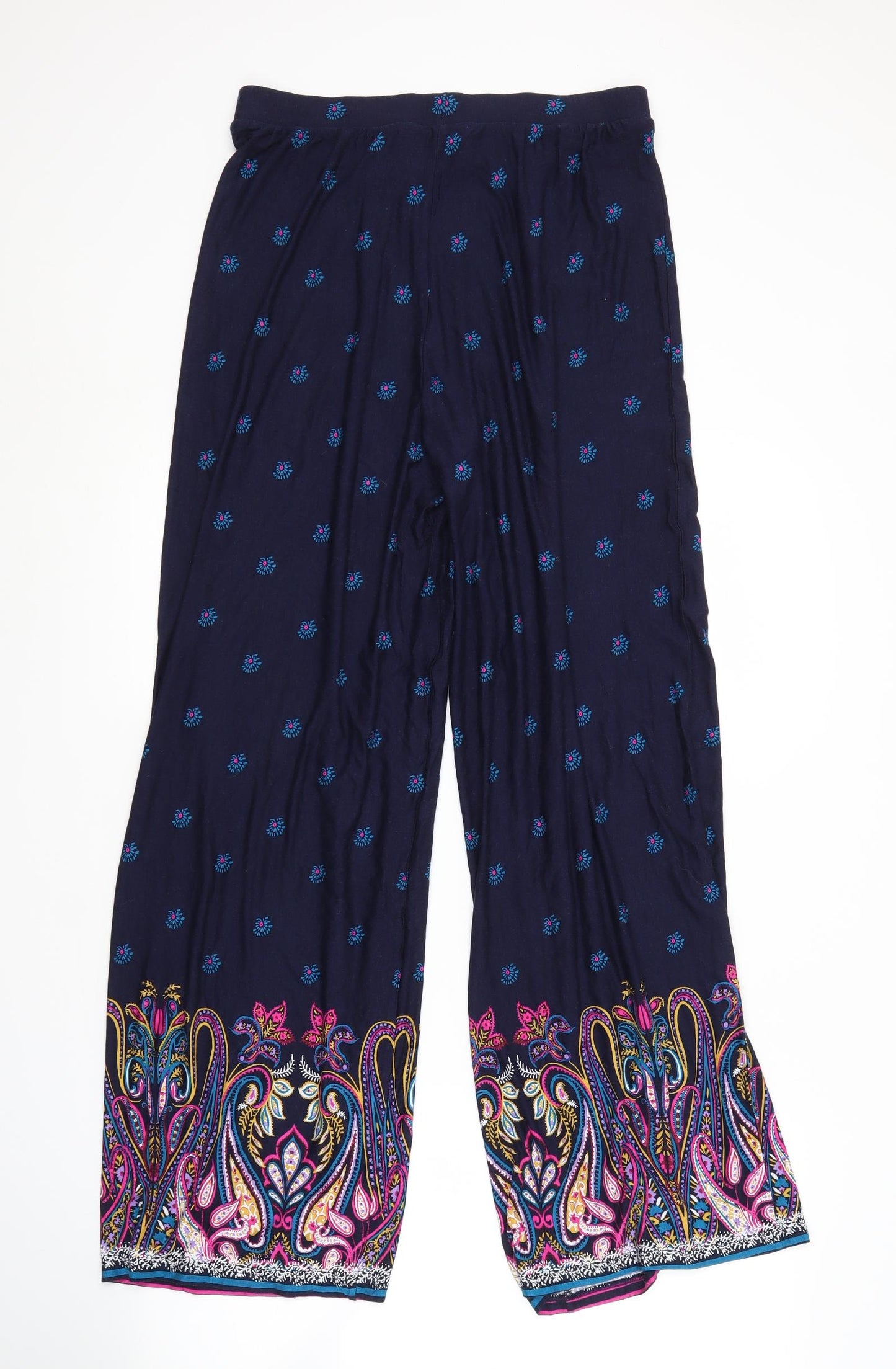 George Womens Blue Paisley  Bloomer Trousers Size 12 L28 in