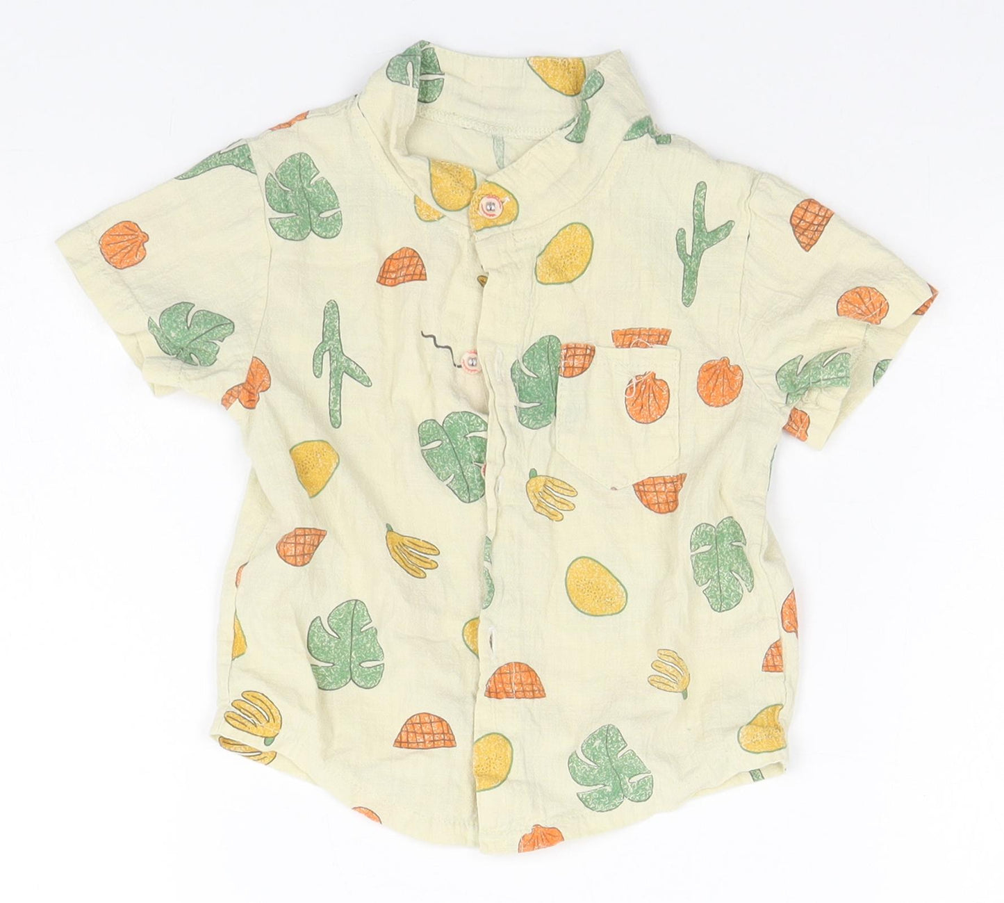 Preworn Baby Beige Floral  Basic Button-Up