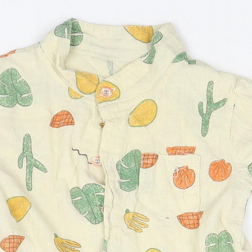 Preworn Baby Beige Floral  Basic Button-Up