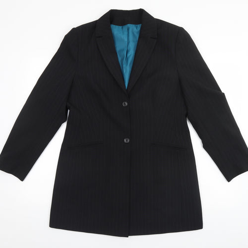 Dorothy Perkins Womens Black   Overcoat Blazer Size 14