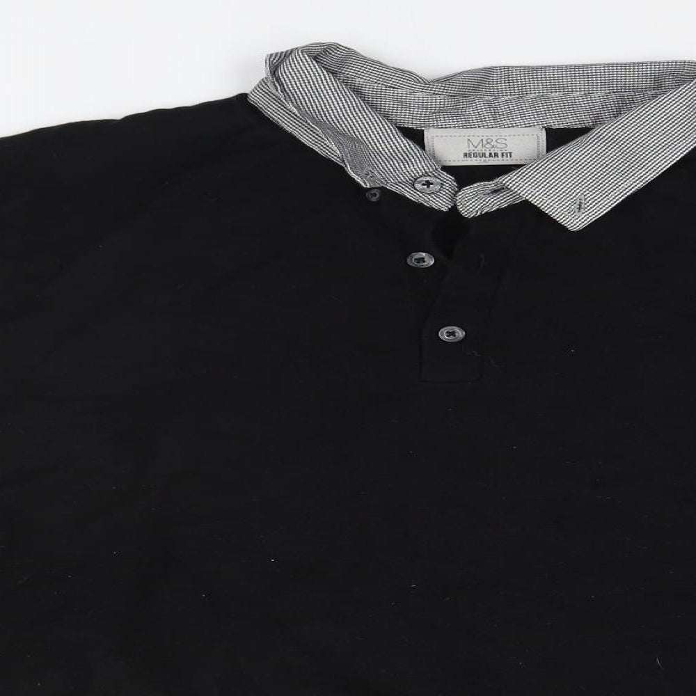 Marks and Spencer Mens Black   Pullover Jumper Size XL