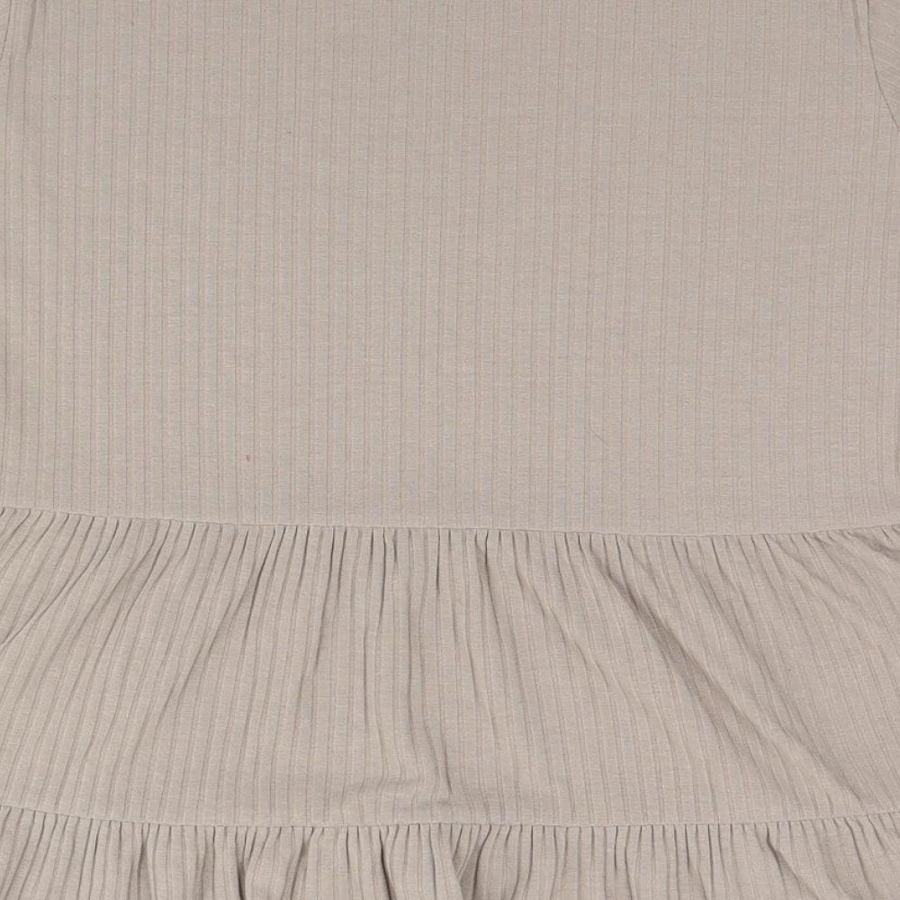 New Look Womens Green Striped  Basic T-Shirt Size 14