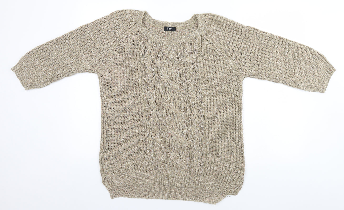 F&F Womens Beige   Pullover Jumper Size 12
