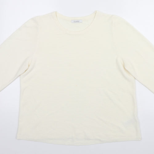 Marks and Spencer Womens White   Pullover Jumper Size 18