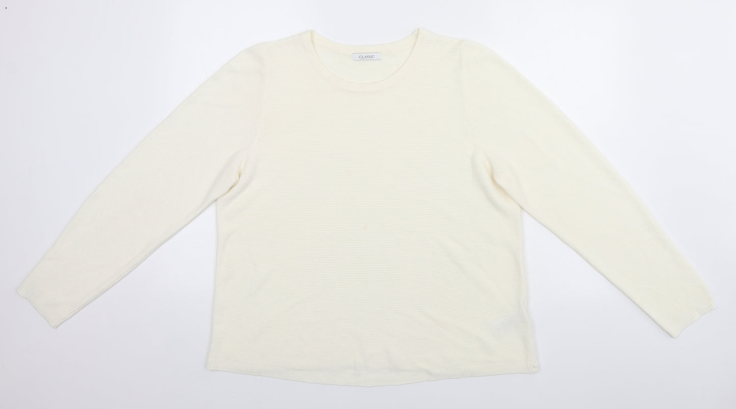 Marks and Spencer Womens White   Pullover Jumper Size 18
