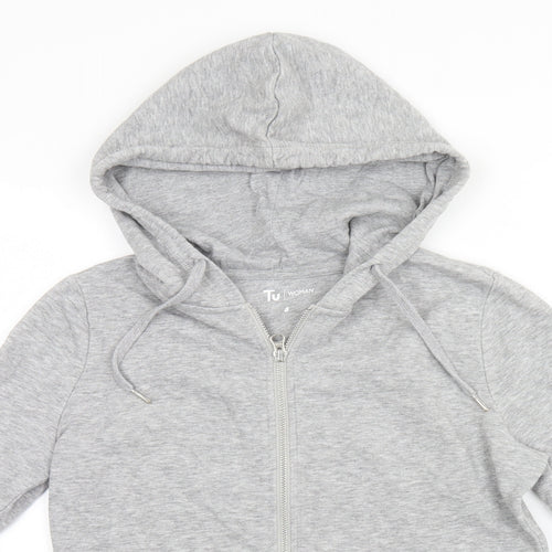 TU Womens Grey   Full Zip Hoodie Size 8