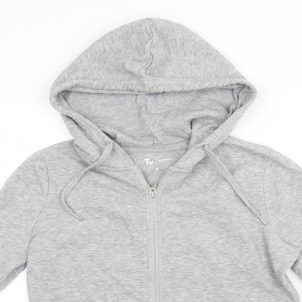 TU Womens Grey   Full Zip Hoodie Size 8