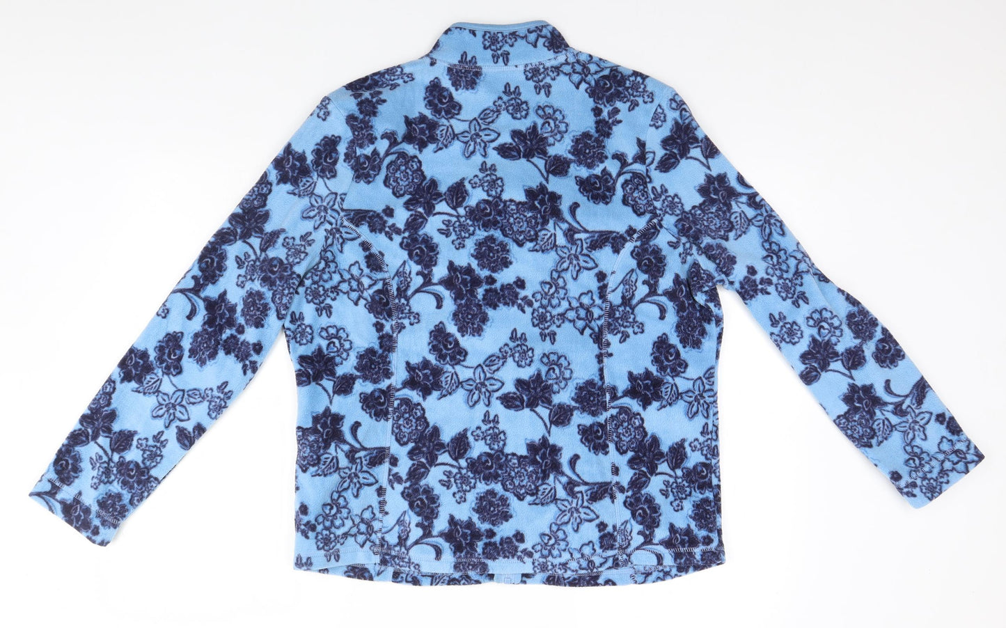 TU Womens Blue Floral  Full Zip Jumper Size 16