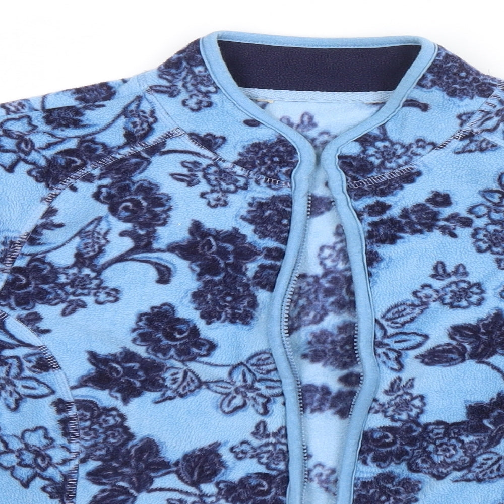 TU Womens Blue Floral  Full Zip Jumper Size 16