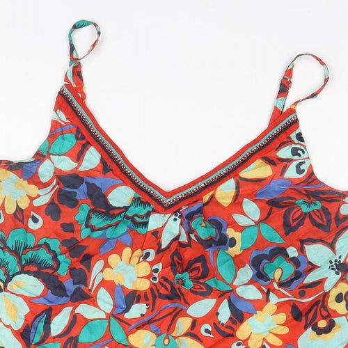 Monsoon Womens Red Floral  Basic Tank Size 12