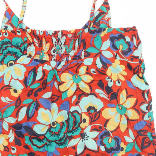 Monsoon Womens Red Floral  Basic Tank Size 12