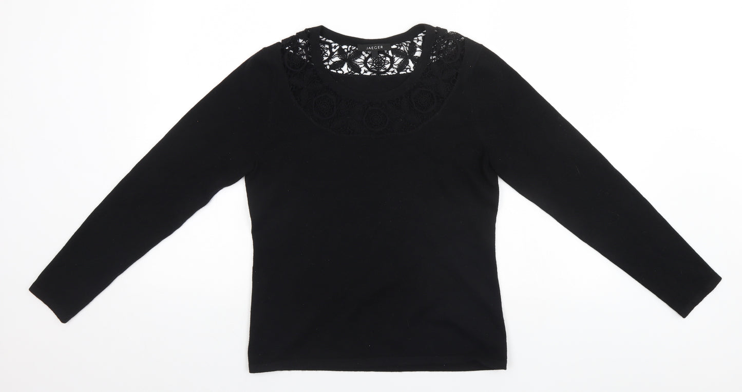 Jaeger Womens Black   Basic Blouse Size M