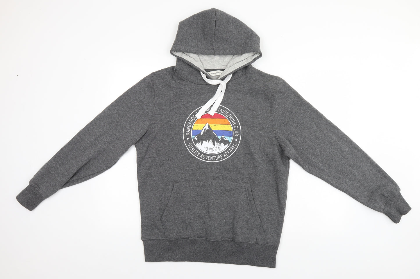 Kangaroo Mens Grey   Pullover Hoodie Size M  - Kangaroo Poo Mountaineering Club