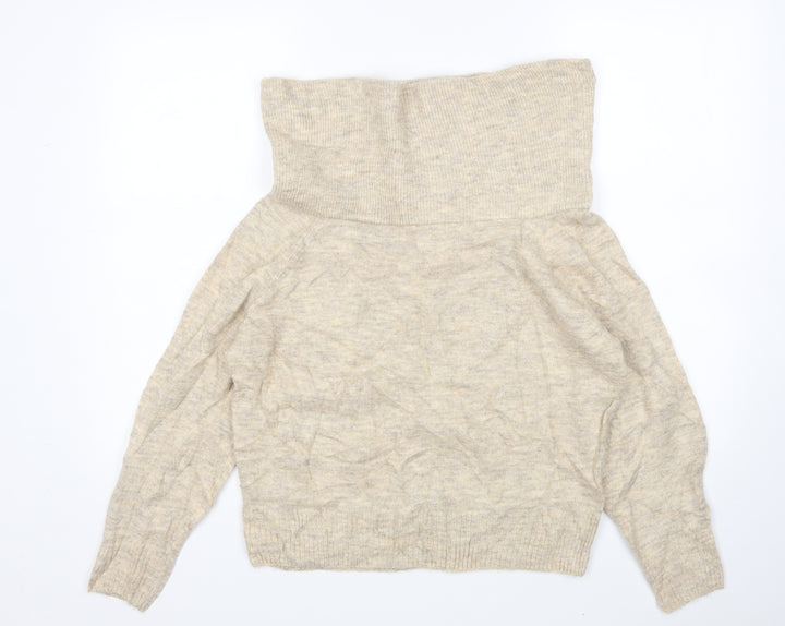 H&M Womens Beige Pullover Jumper Size XS